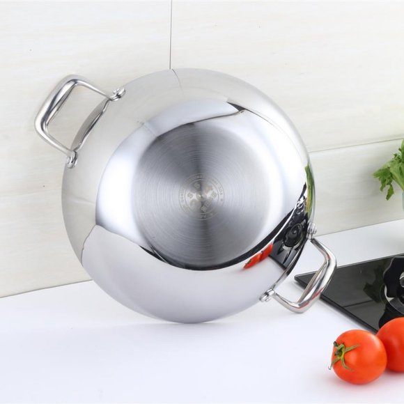 32 cm Stainless Steel Wok - Picture 4 of 4